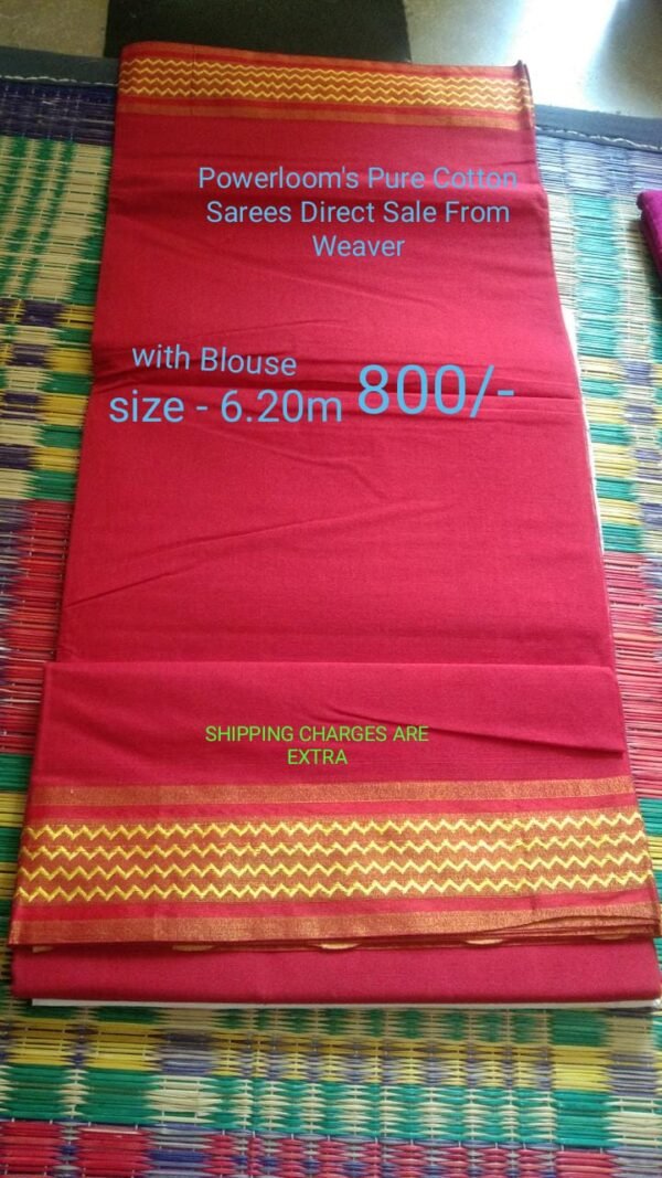 Pink Cotton Saree