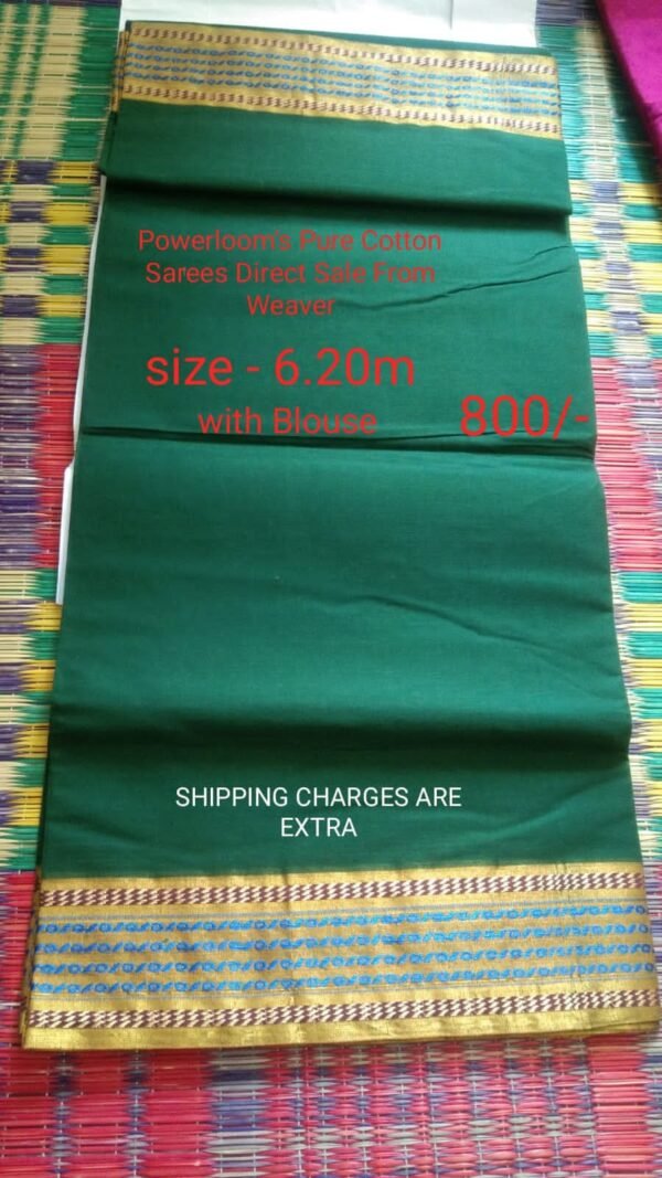 Green Cotton Saree